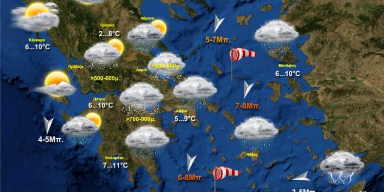 Άστατος ο καιρός στα ανατολικά και νότια – Πρόσκαιρη βελτίωση από το απόγευμα – Πρόγνωση καιρού Ελλάδος 13/03/2019