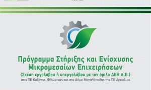 Ένταξη επιπλέον 9 (εννιά) επενδυτικών σχεδίων στη Δράση «Πρόγραμμα Στήριξης και Ενίσχυσης Μικρομεσαίων Επιχειρήσεων στις ΠΕ Κοζάνης, Φλώρινας και στο Δήμο Μεγαλόπολης (ΠΕ Αρκαδίας) του Πράσινου Ταμείου