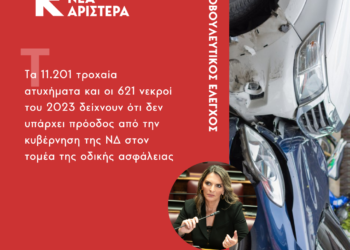 Νέα Αριστερά: Ερώτηση για τα τροχαία ατυχήματα και τους νεκρούς στην άσφαλτο