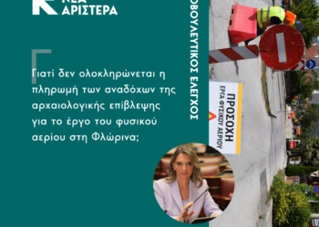 Ερώτηση της Πέτης Πέρκα για την μη ολοκλήρωση της αποπληρωμής αναδόχων αρχαιολογικής επίβλεψης για το έργο του φυσικού αερίου της Φλώρινας
